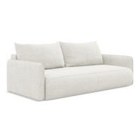 3-SITZER SOFA mit Schlaffunktion Chenille Stoff Weiß - Schwarz/Weiß, Kunststoff/Textil (216/86/105cm) - LaMiaSofa