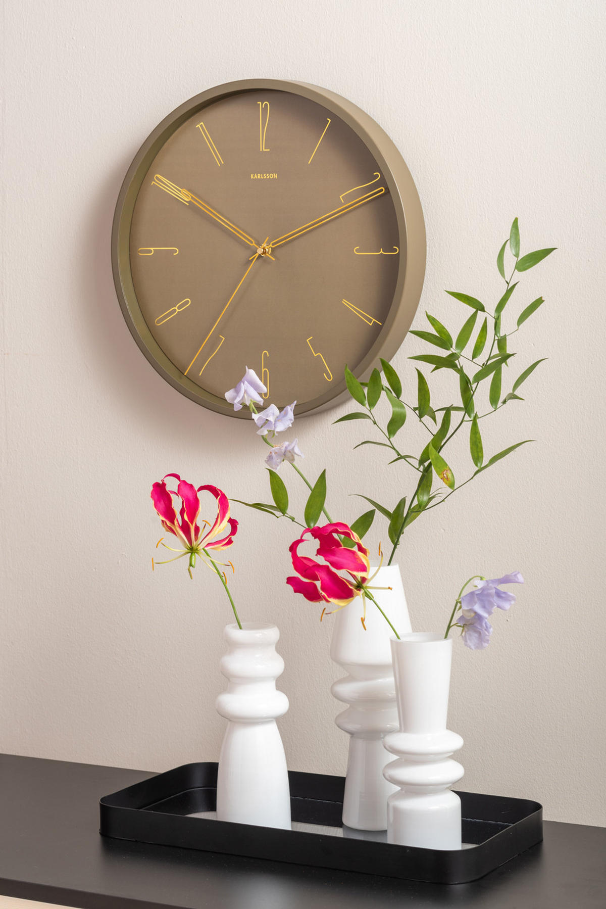 VASE Glas handgefertigt Cone Ø 9 cm - Weiß, Glas (9/25cm) - Present Time