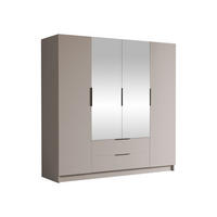 KLEIDERSCHRANK Sofia II - Kaschmir/Schwarz, Holzwerkstoff/Kunststoff (200/216/60cm) - MIRJAN24