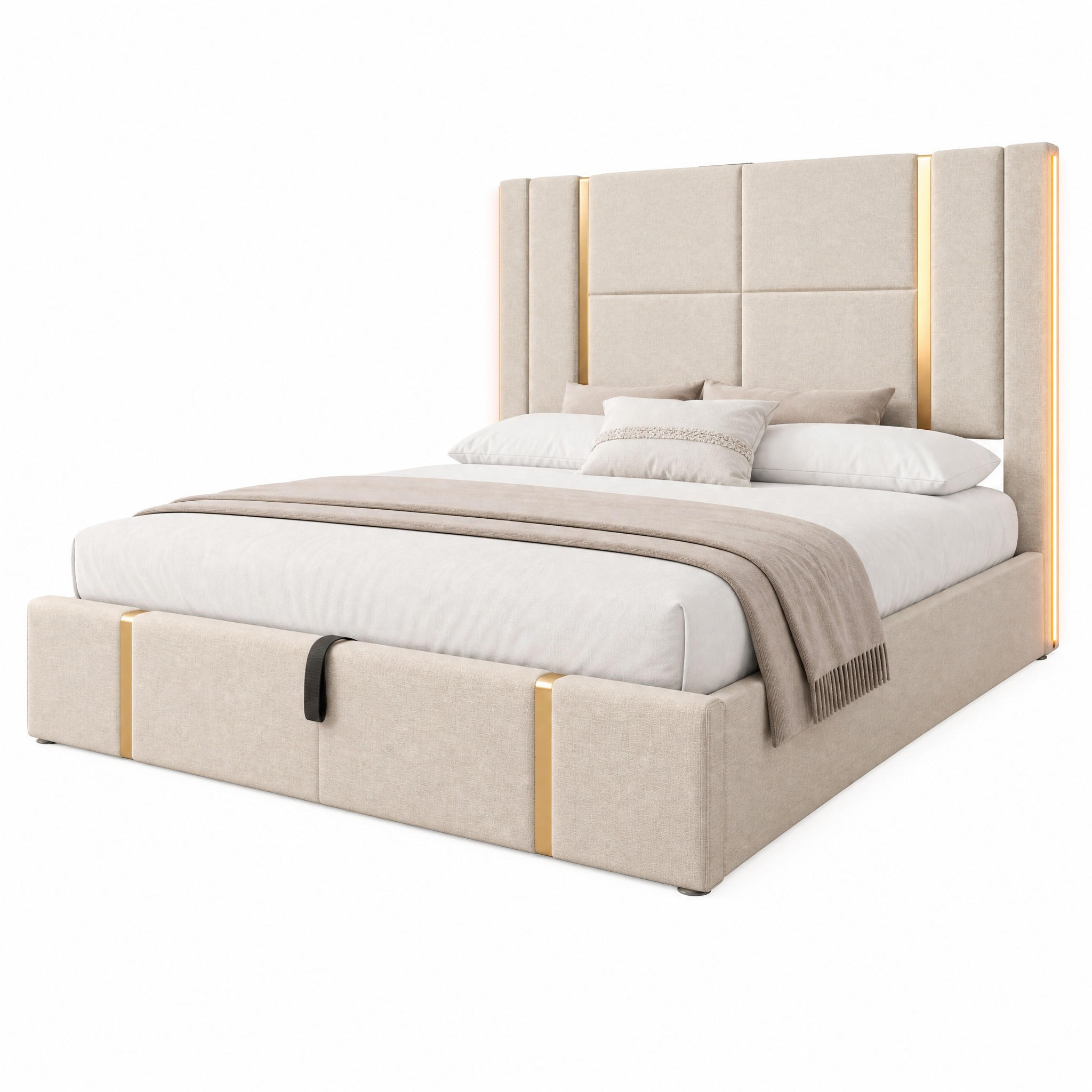 Beauniv Polsterbett Beige 140x200 cm