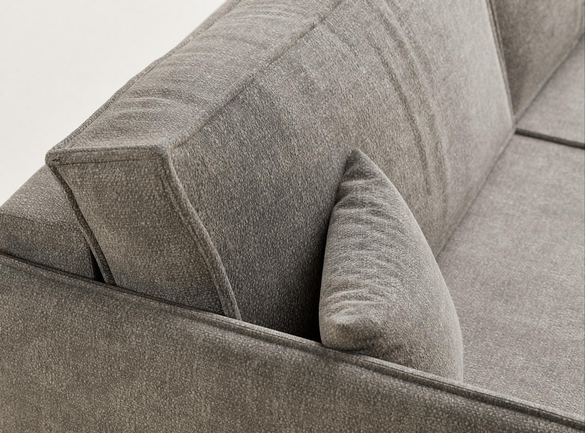 SOFA MIT SCHLAFFUNKTION Obra Braun Chenille-Stoff - Schwarz/Braun, Holz/Holzwerkstoff (220/70/107cm) - Maison de Reve