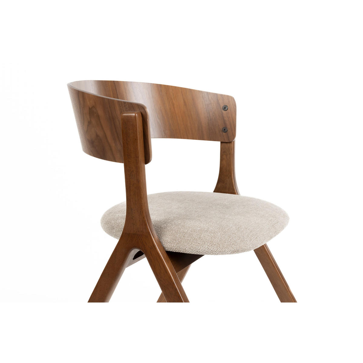 ESSZIMMERSTUHL Bresso Walnuss/ Beige - 2 er Set - Beige, Kunststoff (54/77/56.5cm) - Dutchbone