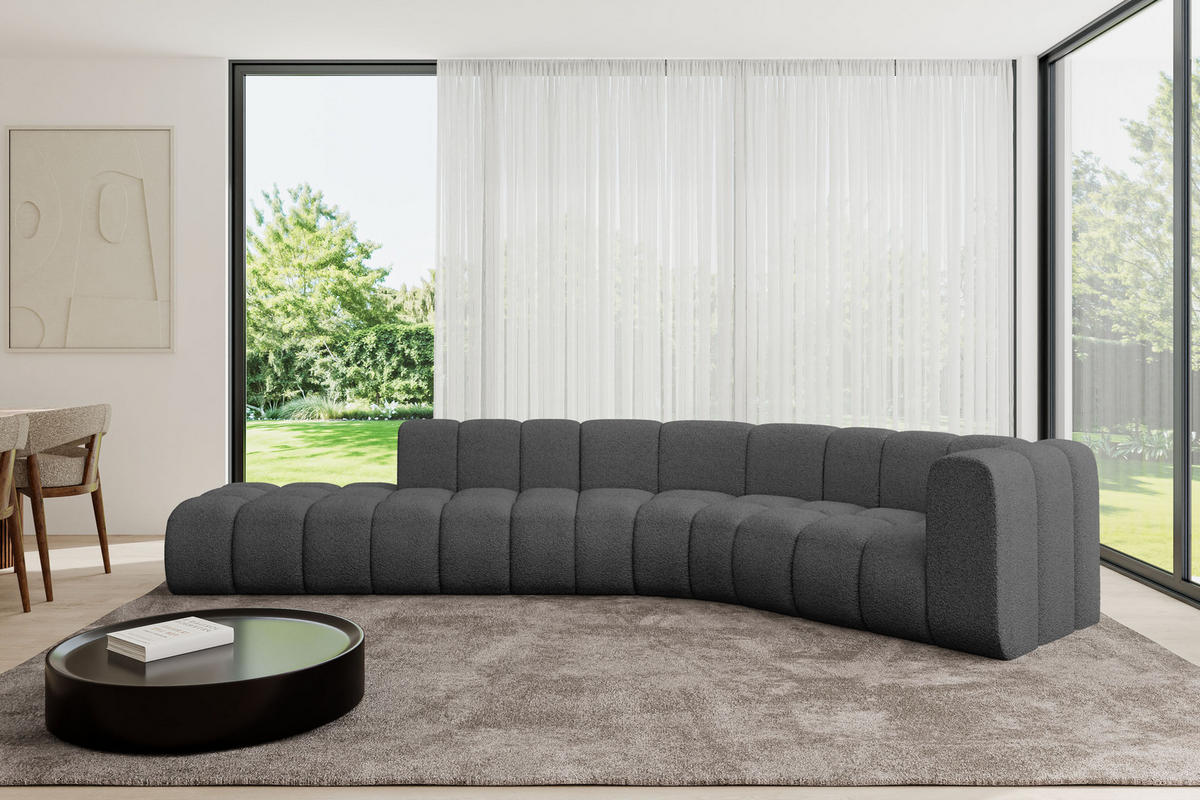 ECKSOFA modulares Sofa Tilmo-L1 - 399x194x70 cm Grau - Grau, Holzwerkstoff/Textil (399/194cm) - ALTDECOR