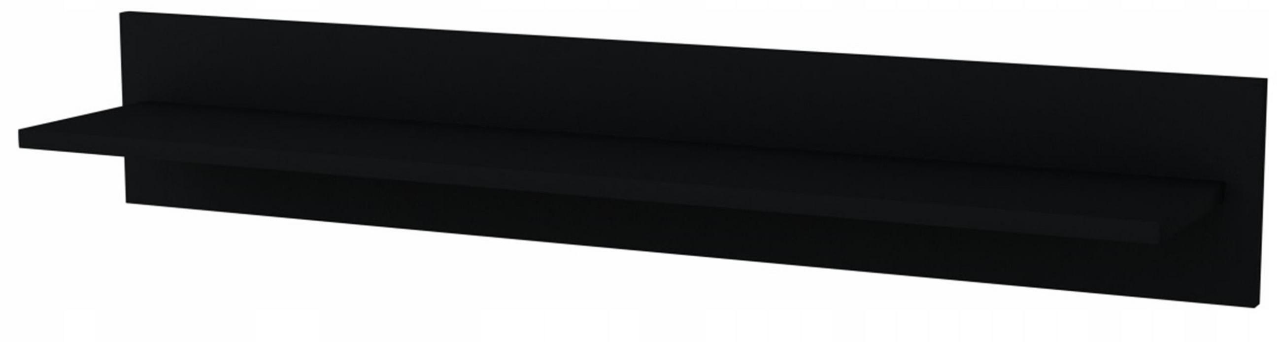 WANDREGAL POL100 Schwarz 98/18/16 cm - Schwarz, Holzwerkstoff (98/16/18cm) - Matkam Möbel