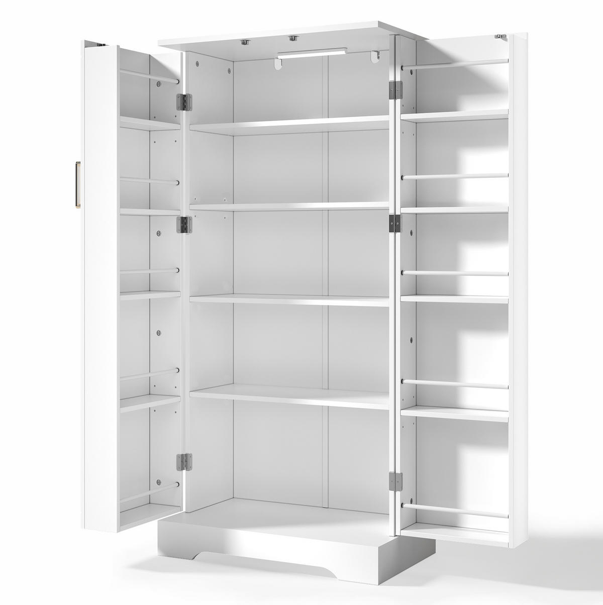 BUFFET 60/35/128 cm aus MDF mit LED-Sensorleuchte Weiß - Weiß, Holzwerkstoff (60/128/35cm) - Modenvie