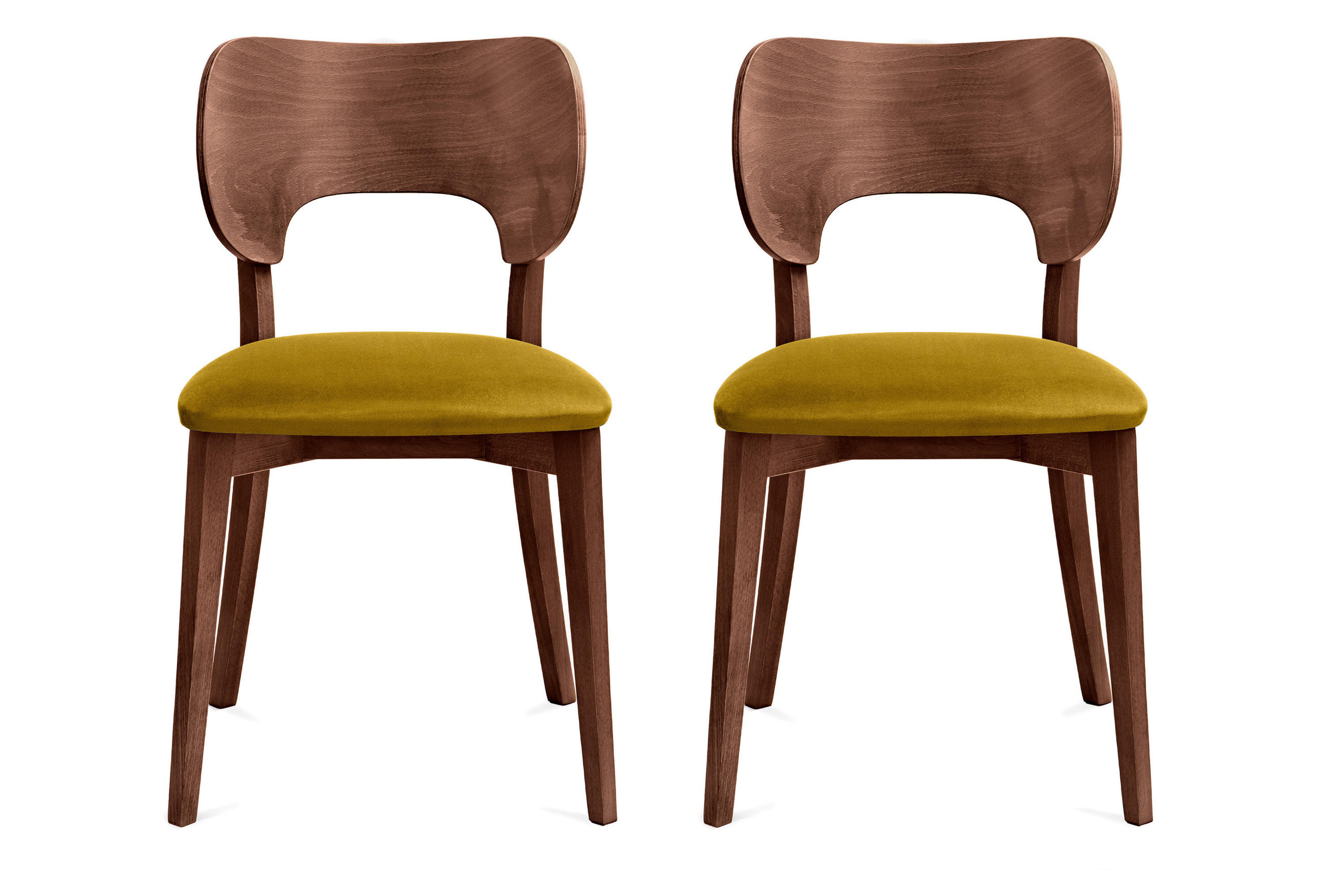 ESSZIMMERSTÜHLE LYCO (2er-Set), honig / Walnuss mittel - Walnussfarben/Honig, Holz/Buchenholz (47/81/45cm) - KONSIMO®