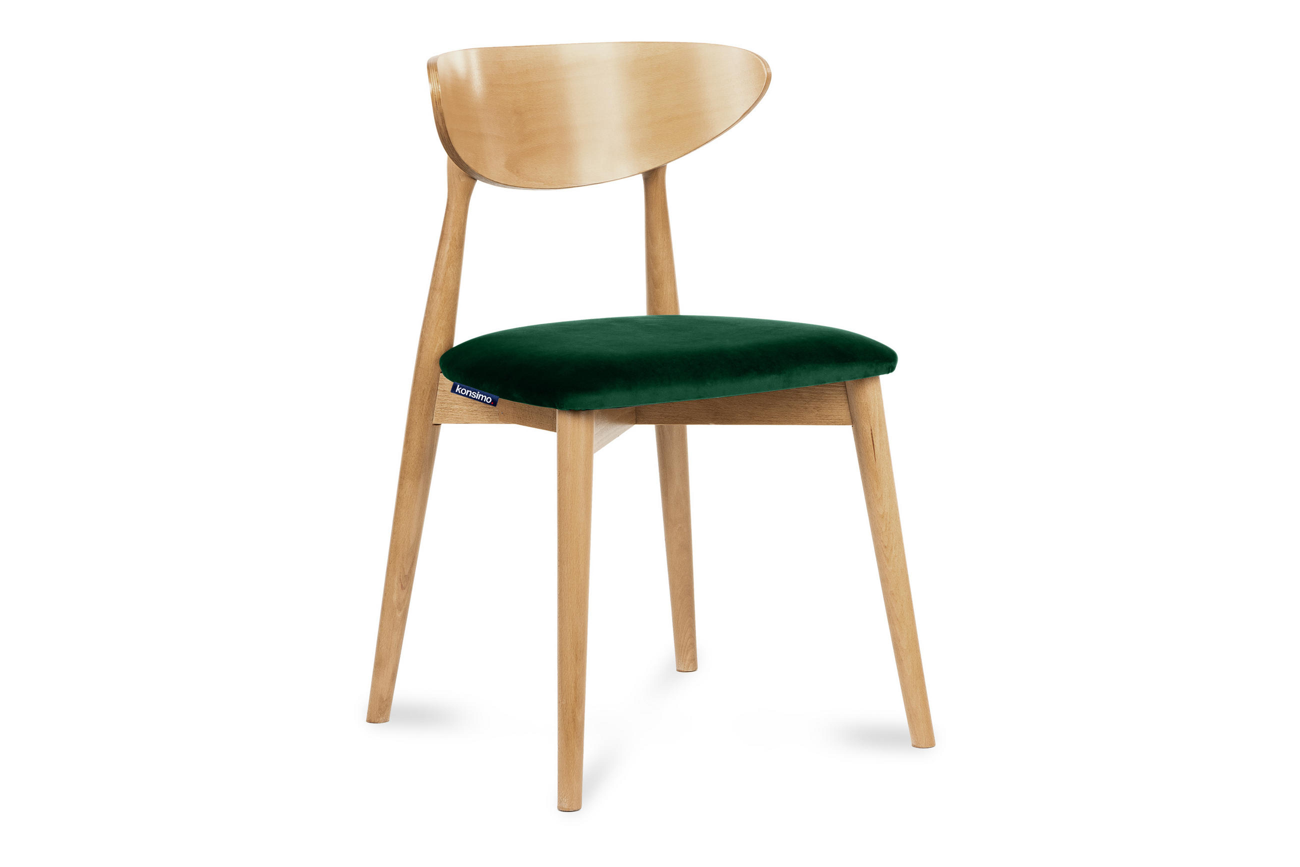 ESSZIMMERSTÜHLE RABI (2er-Set), Dunkelgrün / Eiche hell - Dunkelgrün/Eichefarben, Holz/Buchenholz (47/79/45cm) - KONSIMO®