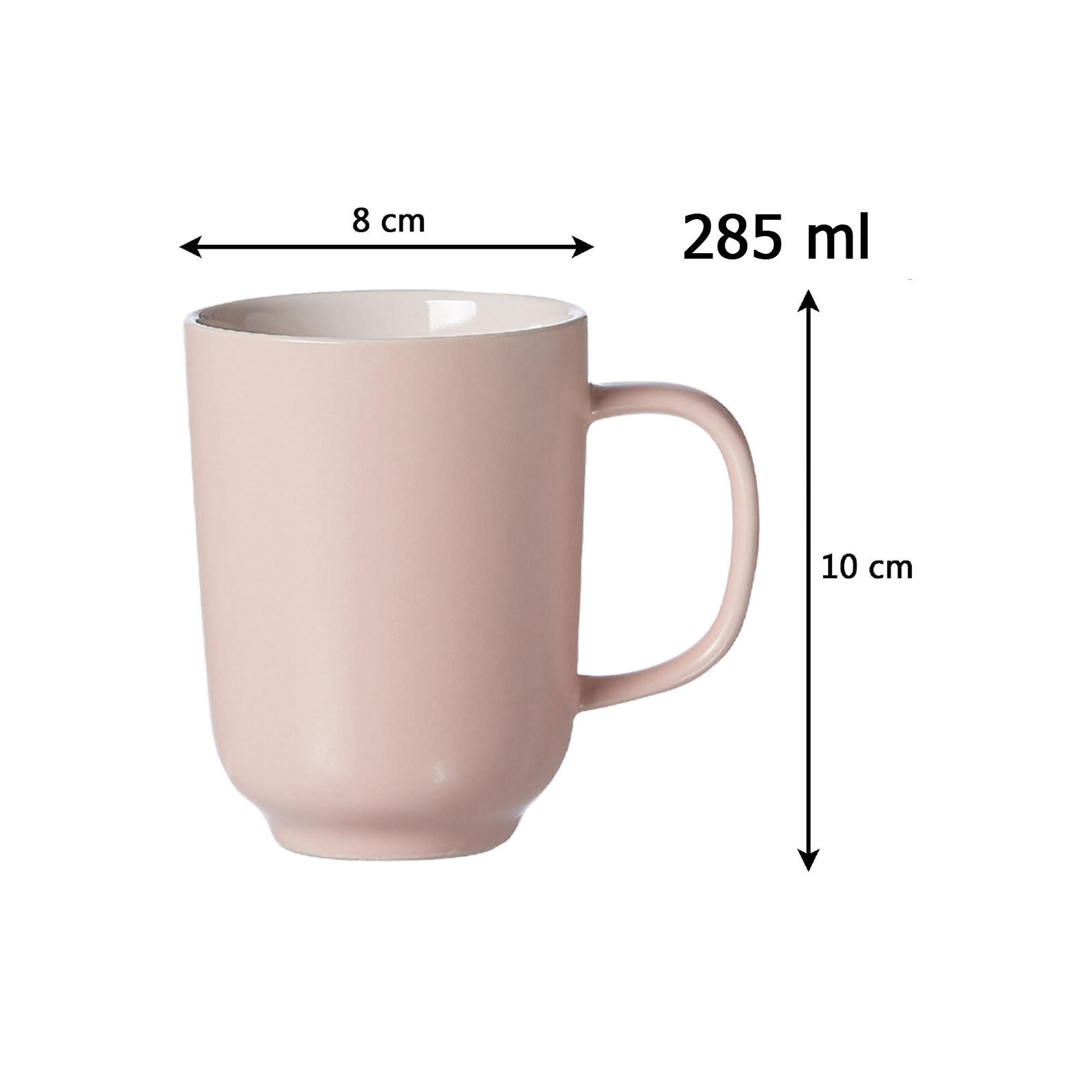 KAFFEEBECHER Jasper rosé 285 ml 6er Set - Rosa, Keramik (0.285L) - Ritzenhoff Breker