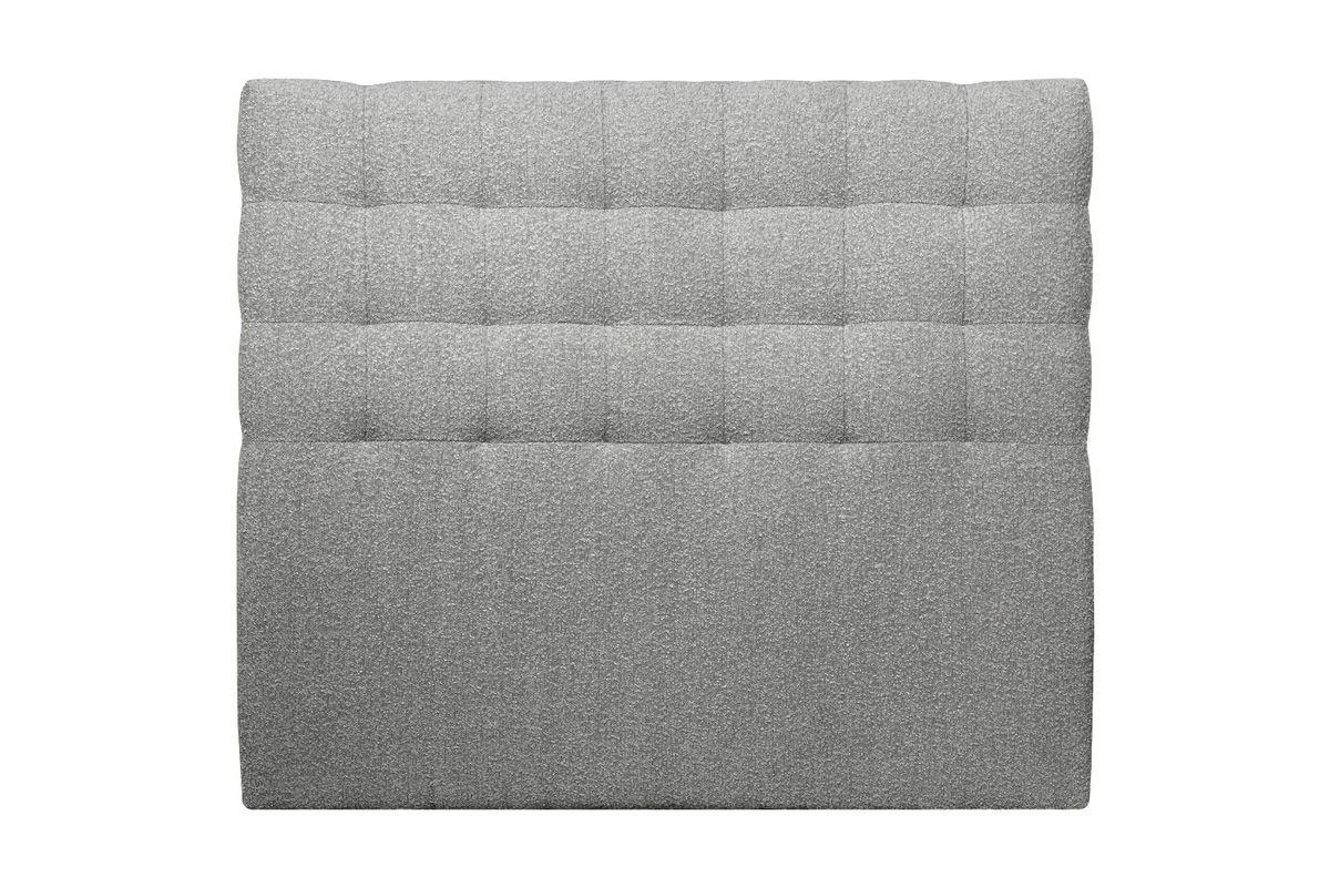 KOPFTEIL gepolstert - Gesteppt – grauer Bouclé-Stoff - 160 cm - Beige/Grau, Karton/Holz (160/120/10cm) - Sommeil de Plomb