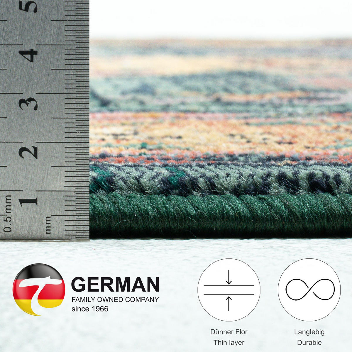 WEBTEPPICH Gabiro 13 60x90 cm - Grün, Textil (60/90cm) - THEKO