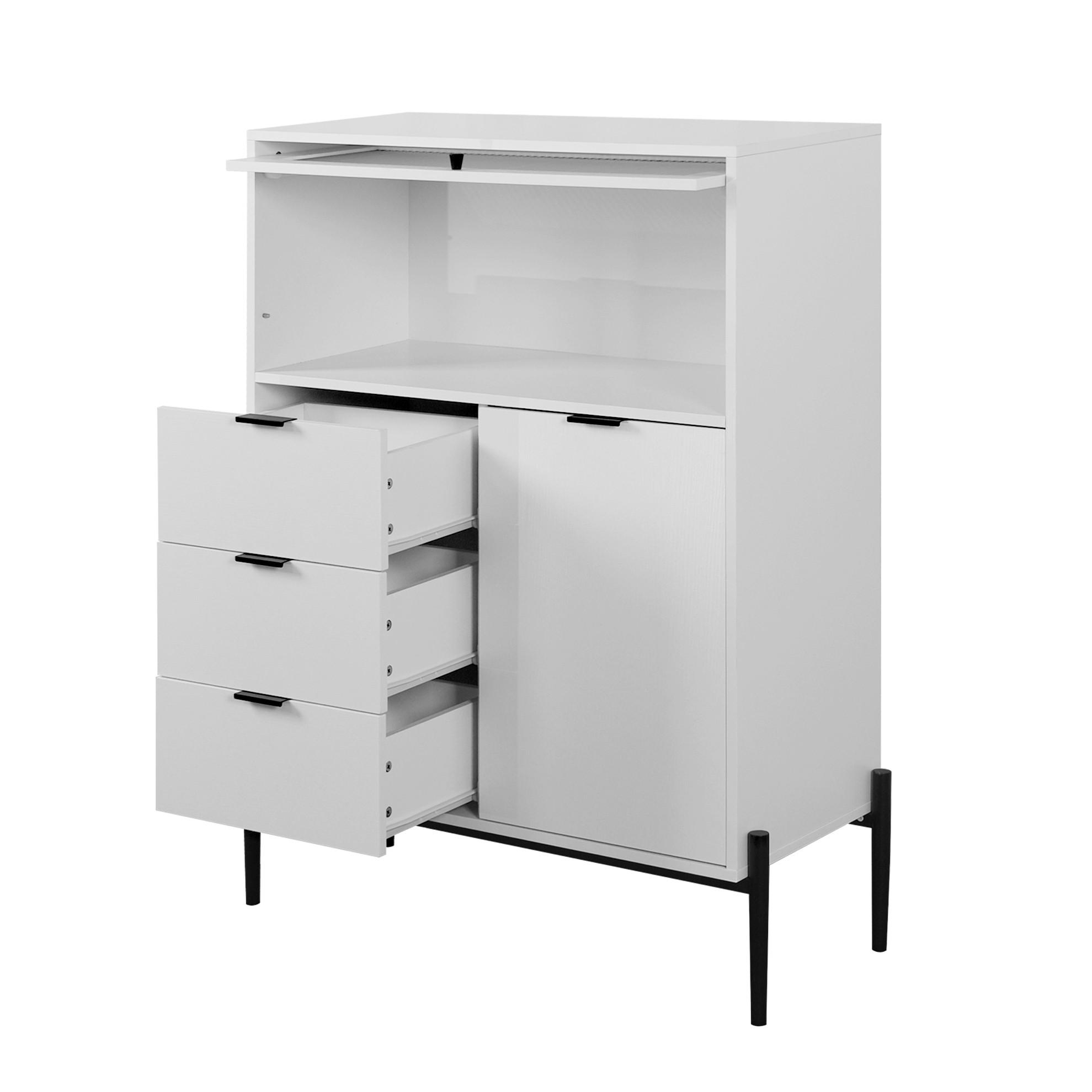 AUFBEWAHRUNGSSCHRANK 85/40/120 cm, Weiß, mit verstellbaren Einlegeböden und geräumigen Schubladen, Weiß - Weiß, Holzwerkstoff (85/120/40cm) - Redom