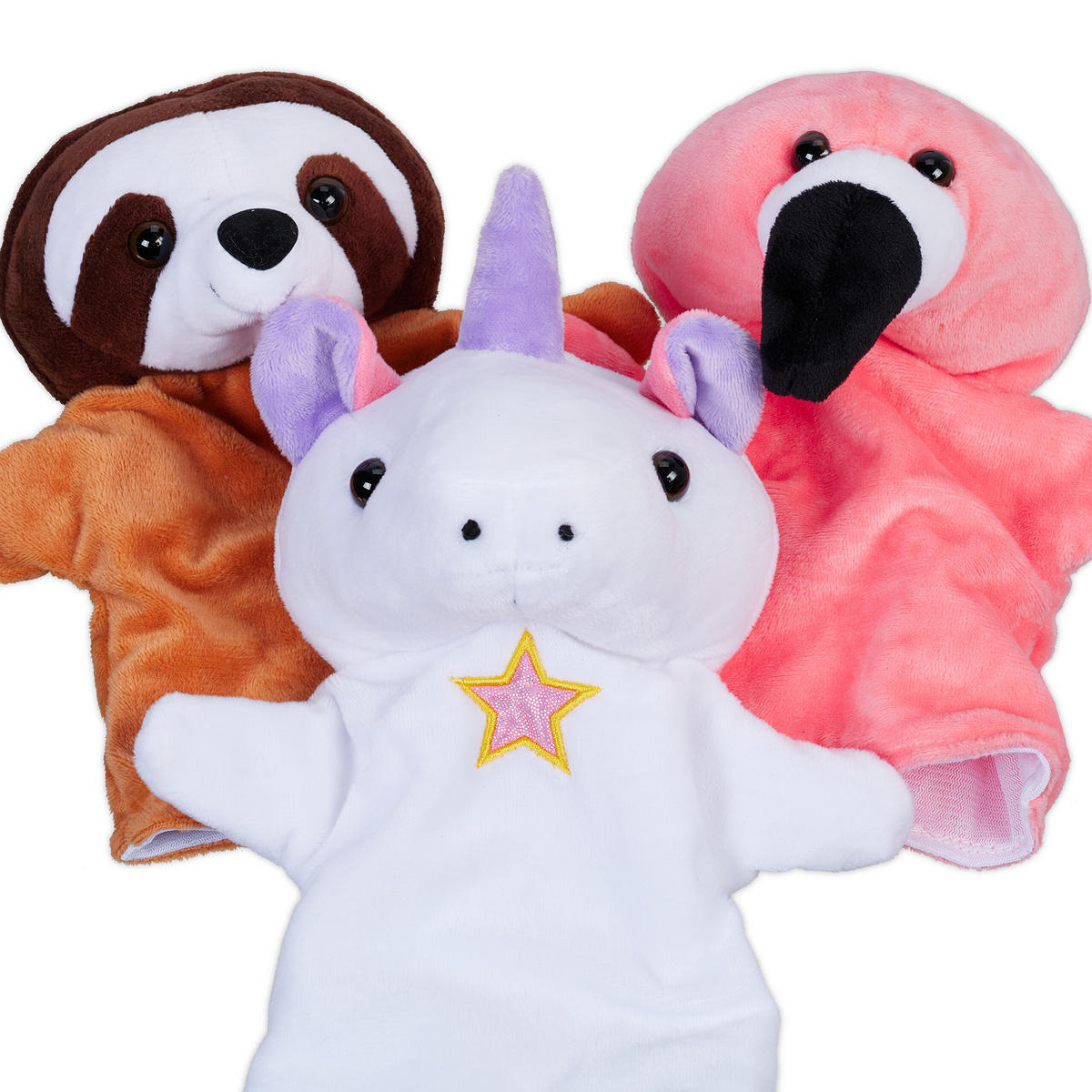 3xHANDPUPPE - Multicolor, Textil (20/24/13cm) - Relaxdays