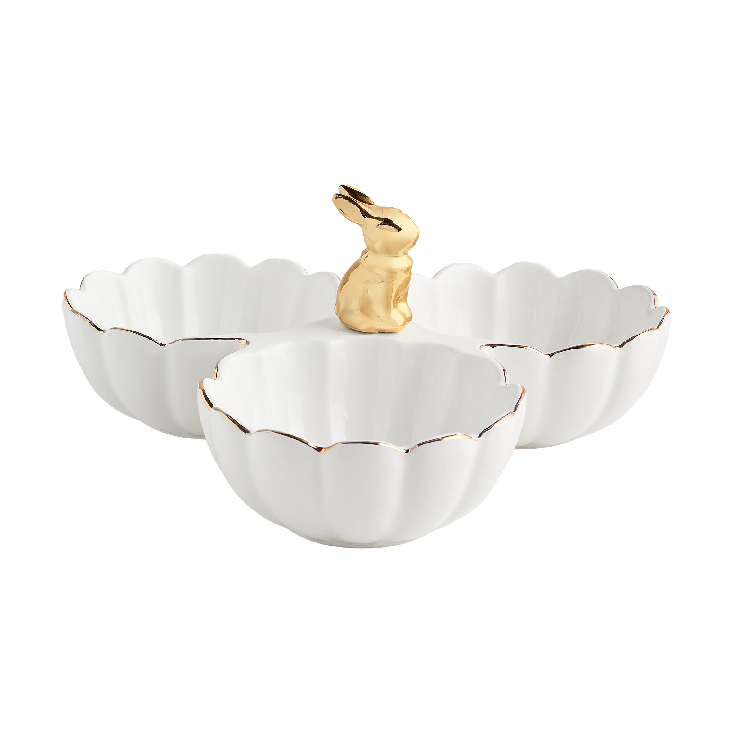 SERVIERTELLER Wonderland triple - Weiß, Stein (25/9.5/23cm) - home&you