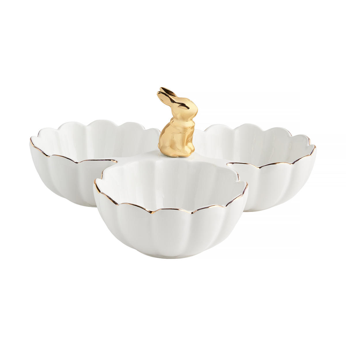 SERVIERTELLER Wonderland triple - Weiß, Stein (25/9.5/23cm) - home&you