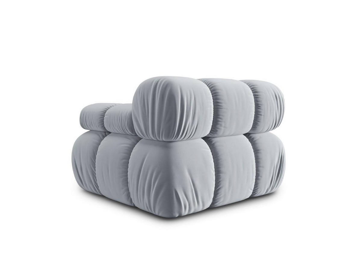MODUL rechts Bellis aus Samt hellblau - Hellblau, Textil (94/70/94cm) - Micadoni