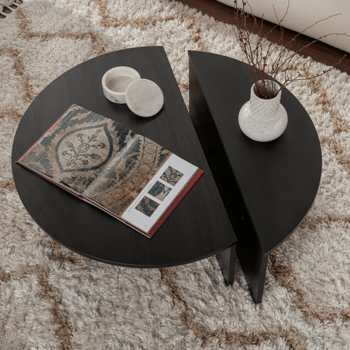 COUCHTISCH - 90 cm x 60 cm - holz - schwarz Aloeva - Schwarz, Holz (60/90/30cm) - Vente-Unique