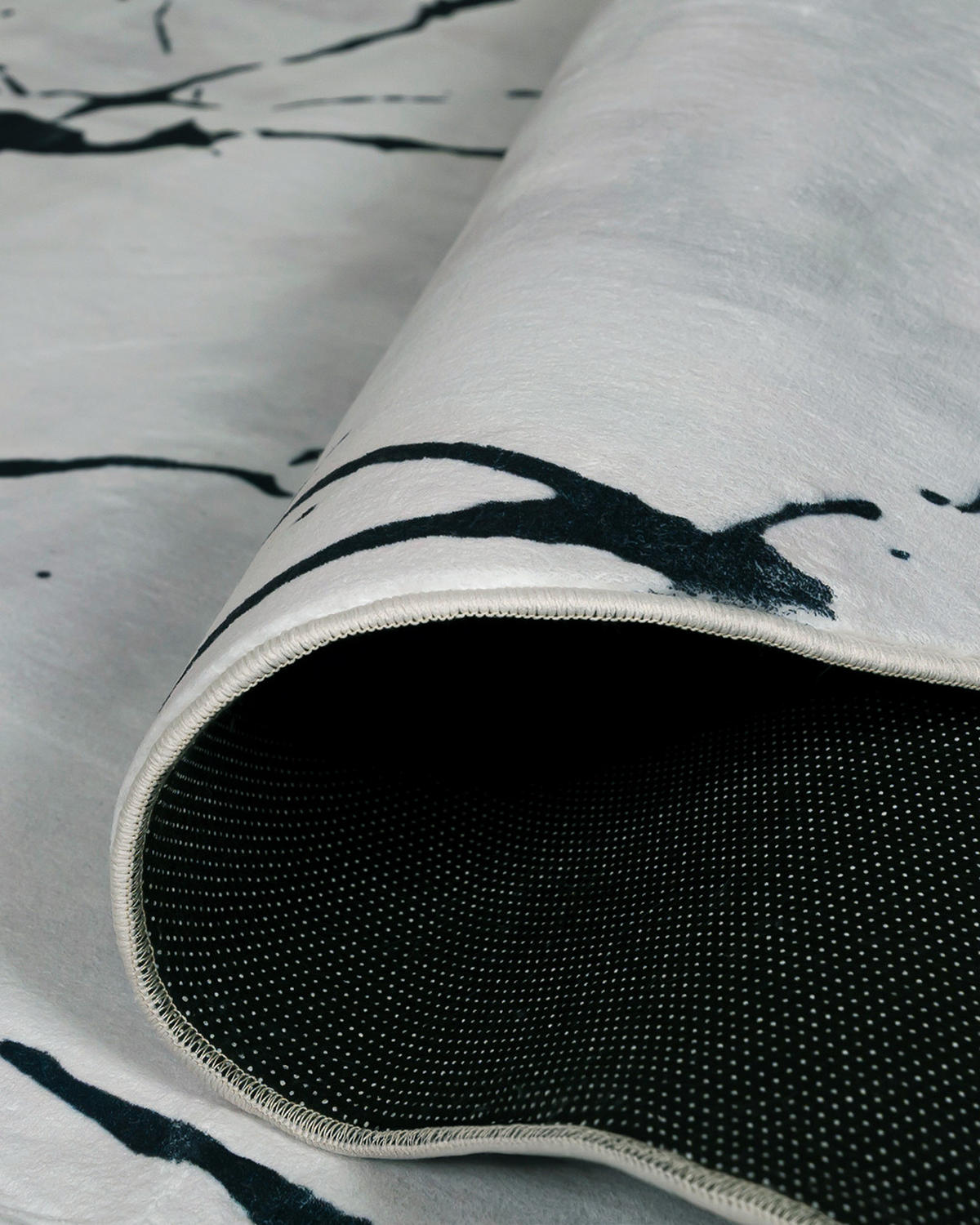 TEPPICH Arona Finet Mazovia Unregelmäßige Form 120x160cm Weiß Schwarz und Weiß Abstrakt Kurzflor - Multicolor, Textil (120/160cm) - Mazovia