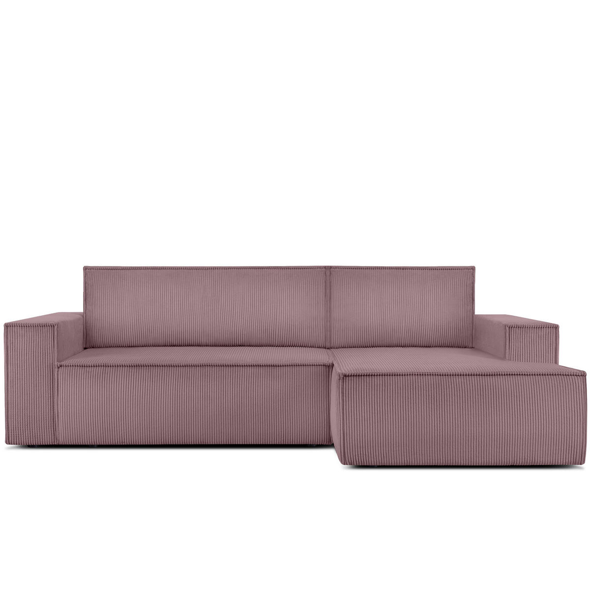 ECKSCHLAFSOFA-RECHTS NAPI in Pet Friendly Cord-Stoff, hellviolett - Violett/Schwarz, Textil (262/148cm) - KONSIMO®