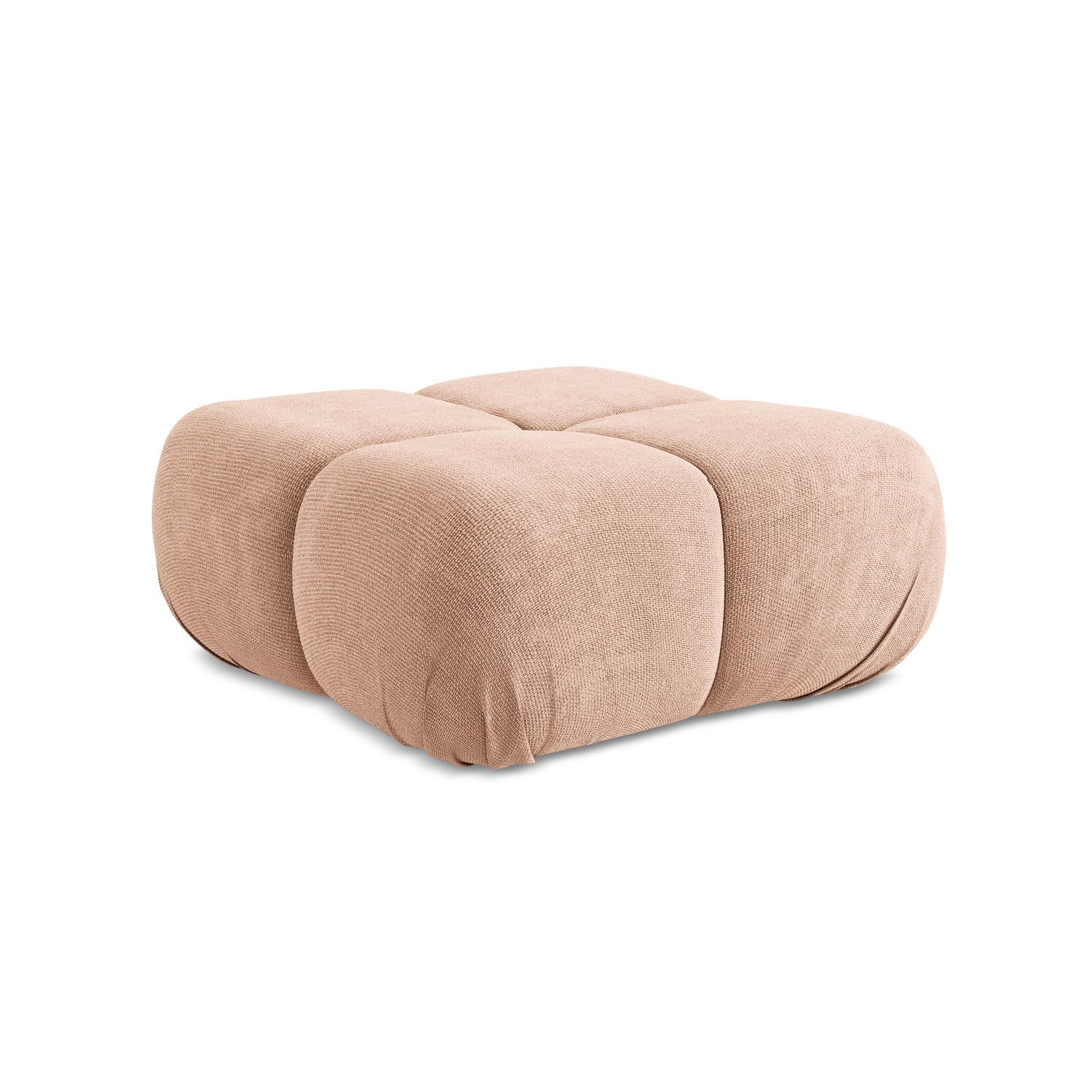 POUF Chenille Stoff Pink - Pink/Koralle, Kunststoff/Textil (95/41/95cm) - LaMiaSofa