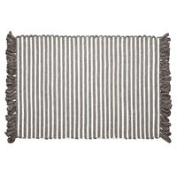 HANDGEWEBTER Läufer 50x70 cm Schiefergrau - Graphitfarben, Naturmaterialien/Textil (50/70cm) - Lashuma