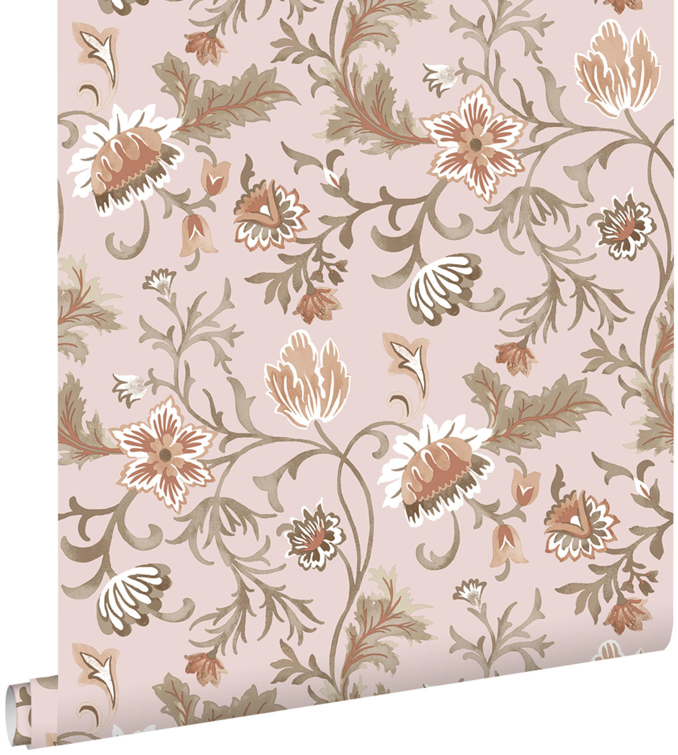 TAPETE Blumenmuster 53 cm x 10.05 m - Pink, Papier (53/1000cm) - ESTAhome