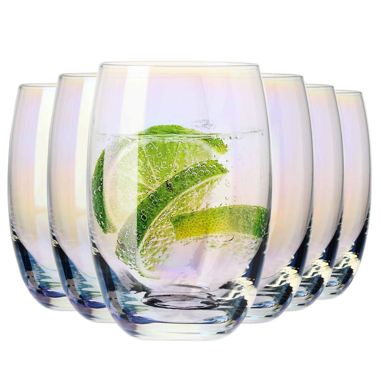 WASSERGLÄSER TRINKGLÄSER, 6er-Set, 440 ml - Multicolor, Glas (0.44L)