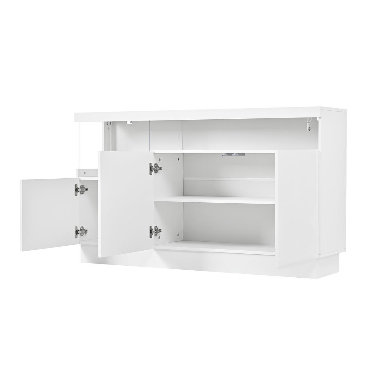 SIDEBOARD mit App-LED-Beleuchtung und Acrylfächern für Stauraum - Weiß, Holzwerkstoff (36/80/140cm) - Korfee