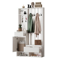 GARDEROBE 6-in-1 mit Sitzbank 100 x 30 x 180 cm Weiß - Weiß, Holzwerkstoff (30/180/100cm) - Beauniv