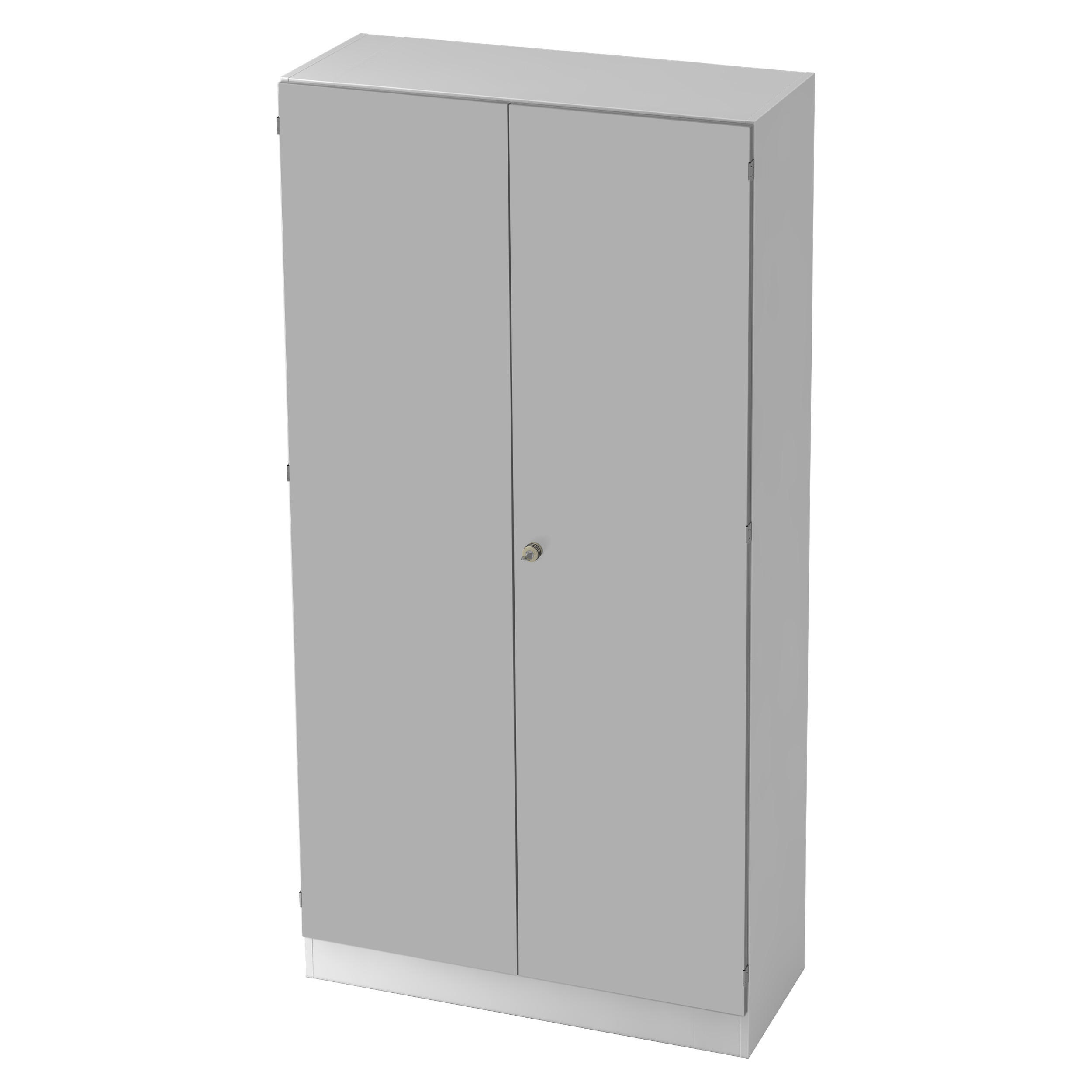 bümö Aktenschrank Weiß, Silber 100x200.4x42 cm