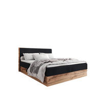 BOXBETT TESSA 180x200 Schwarz Cord - H3 - Schwarz, Textil (120/200cm) - AN-Moebel 4u