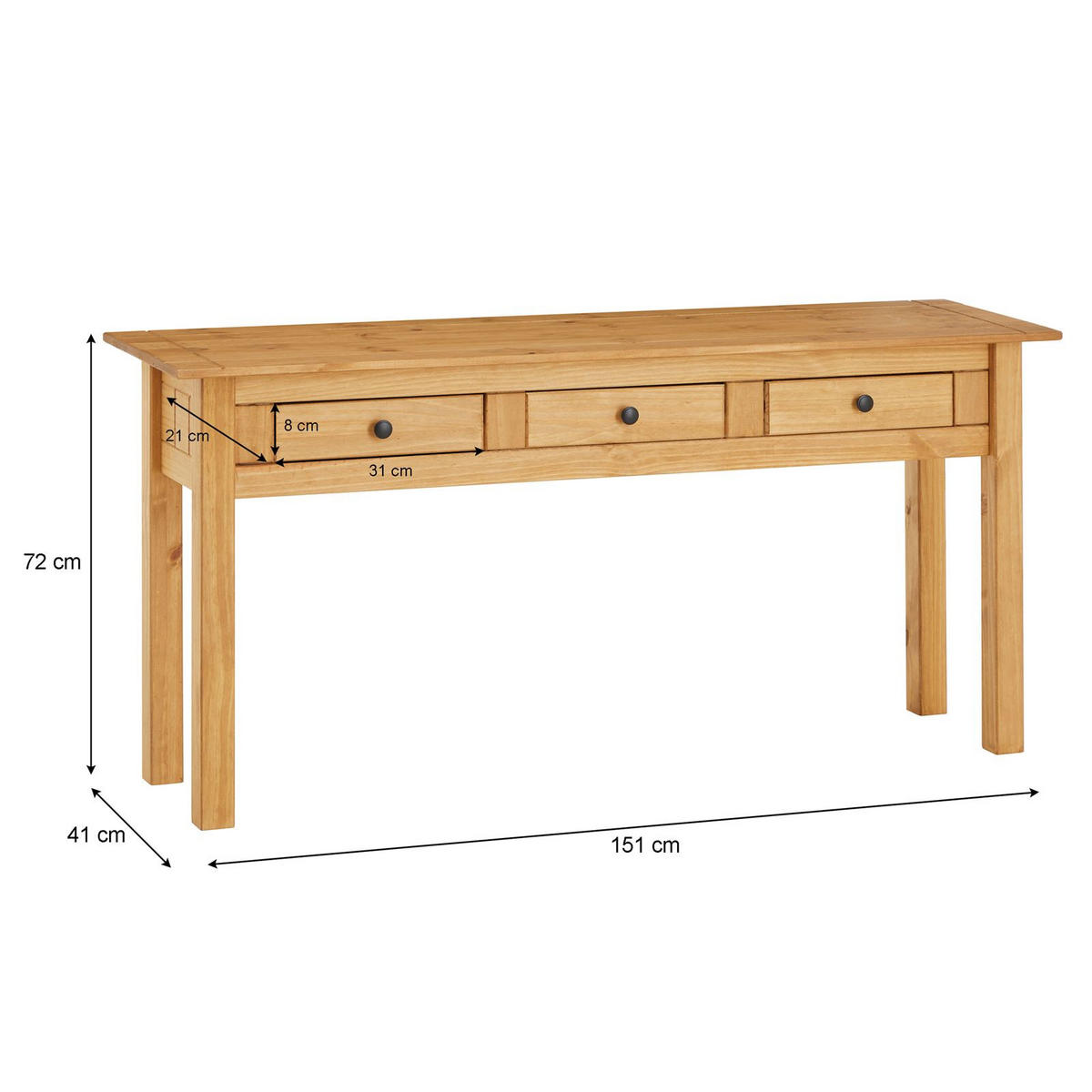 KONSOLENTISCH CANCUN braun - Braun, Holz (41/151/72cm) - CARO-Möbel