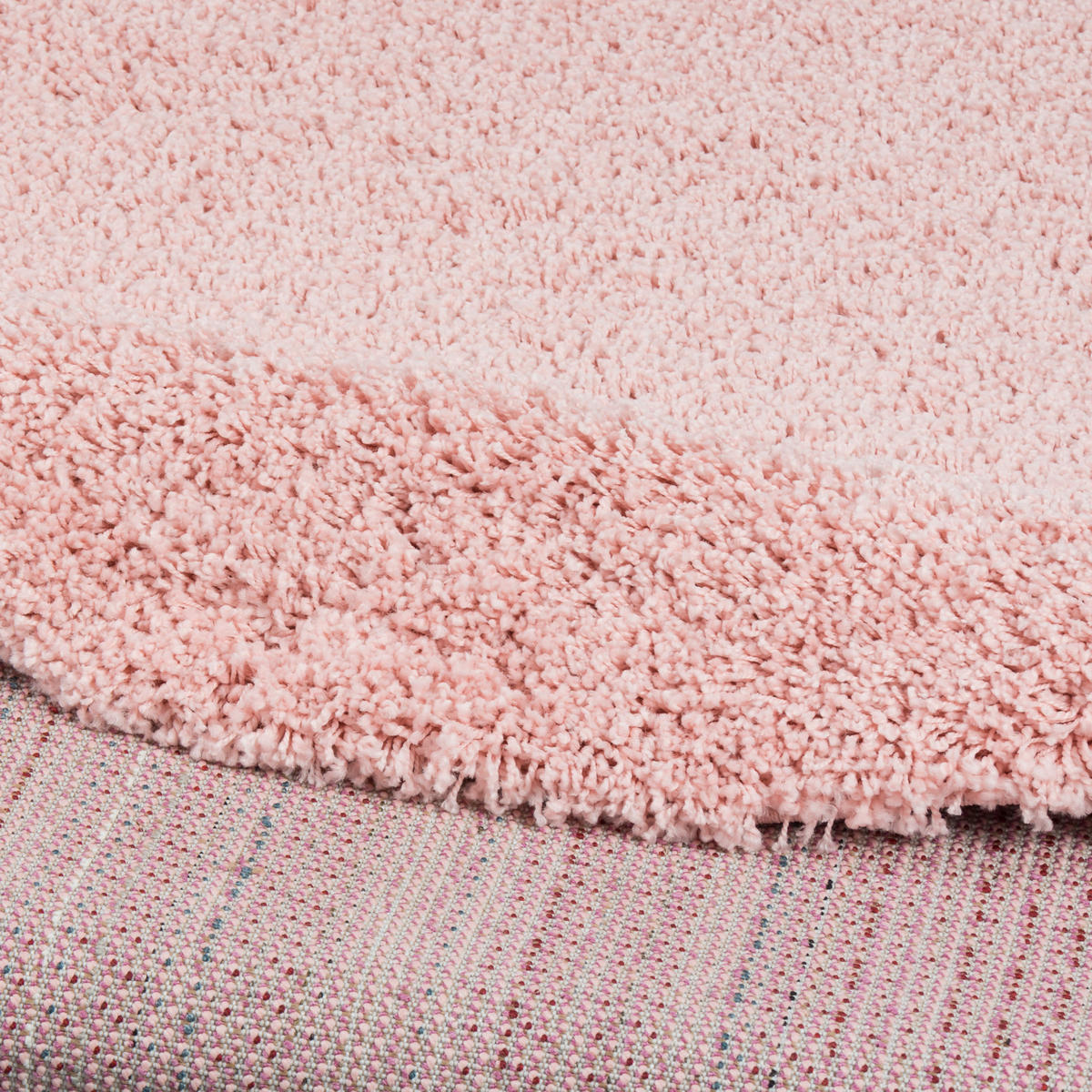 HOCHFLOR LANGFLOR SHAGGY TEPPICH LUXURY RUND - Rosa, Textil (80/80cm) - Pergamon