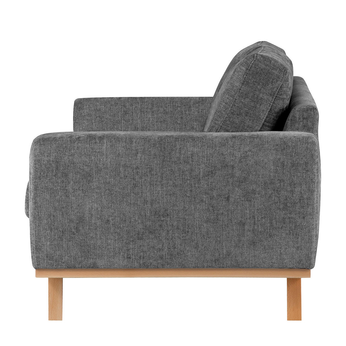 SESSEL - Dunkelgrau/Buchefarben, Buchenholz/Textil (122/81/88cm) - home24