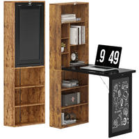 SCHREIBTISCH Braun klappbar mit Regal und Tafel 98/51/153 cm - Rotbraun, Holzwerkstoff (51/98/153cm) - PANGIVO