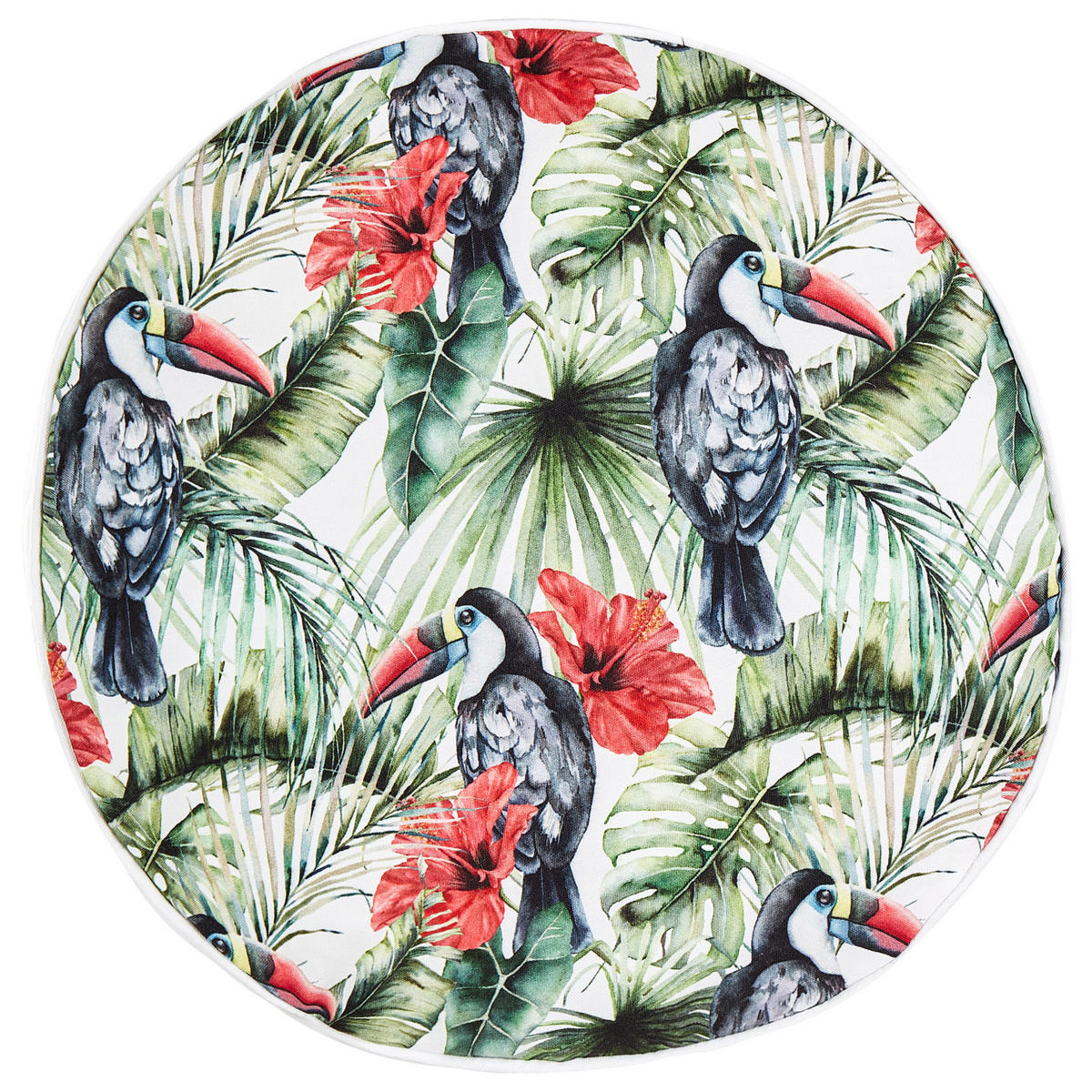 GARTENKISSEN 2er-Set Vogelmotiv mehrfrbig 40 cm Mallare - Multicolor, Textil (40/40cm) - Beliani
