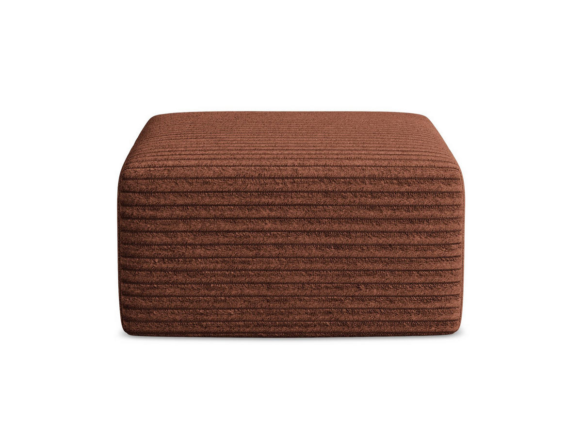 POUF Cord Orange - Terracotta/Schwarz, Holzwerkstoff/Kunststoff (75/37/75cm) - Makamii