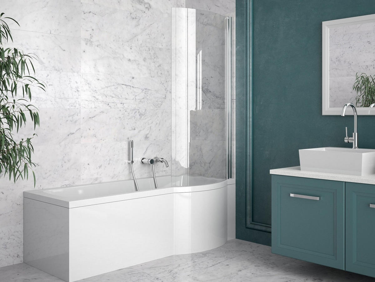 BADEWANNE Rechteck INSPIRO 170/70 Rechts mit Styro Ablauf Füße - Weiß, Kunststoff (70/55/170cm) - bad land