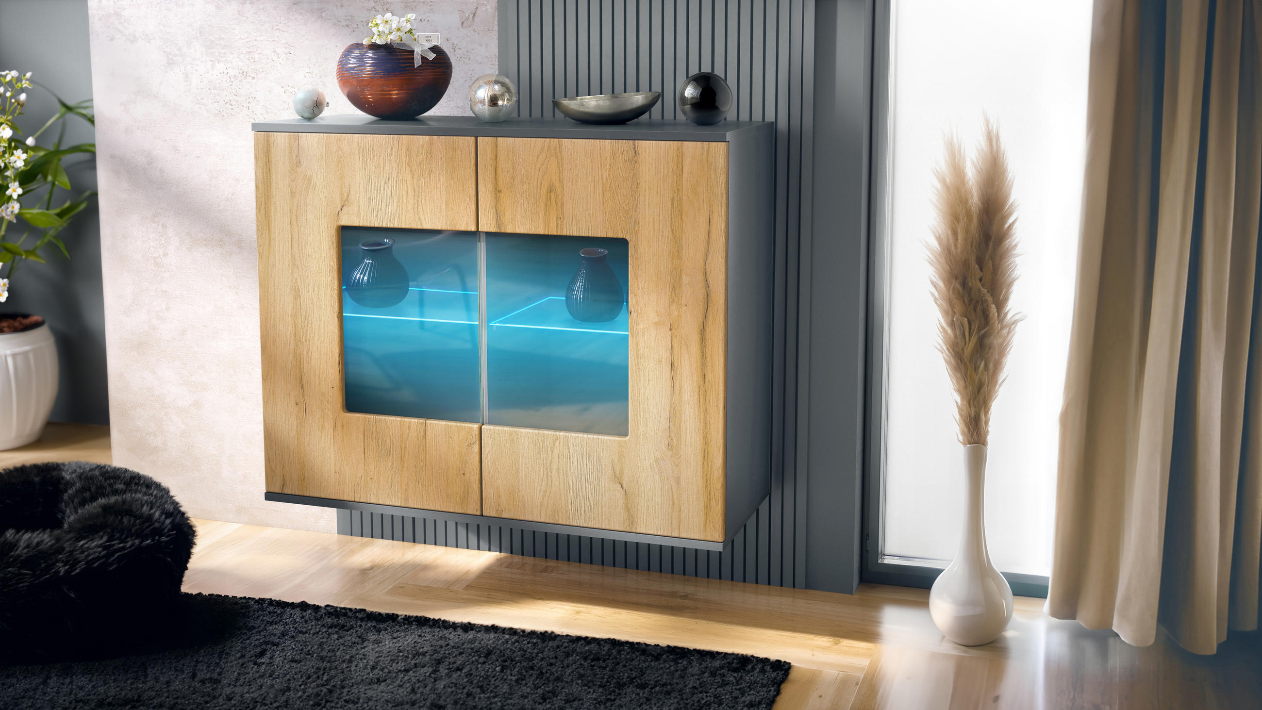 KOMMODE Grömitz Eiche Natur - Eichefarben, Holzwerkstoff (92.5/73.5/35cm) - Vladon