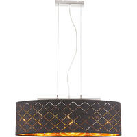 LED HÄNGELEUCHTE Textil Schwarz Gold - Schwarz, Metall (65/25/140cm) - Globo Lighting