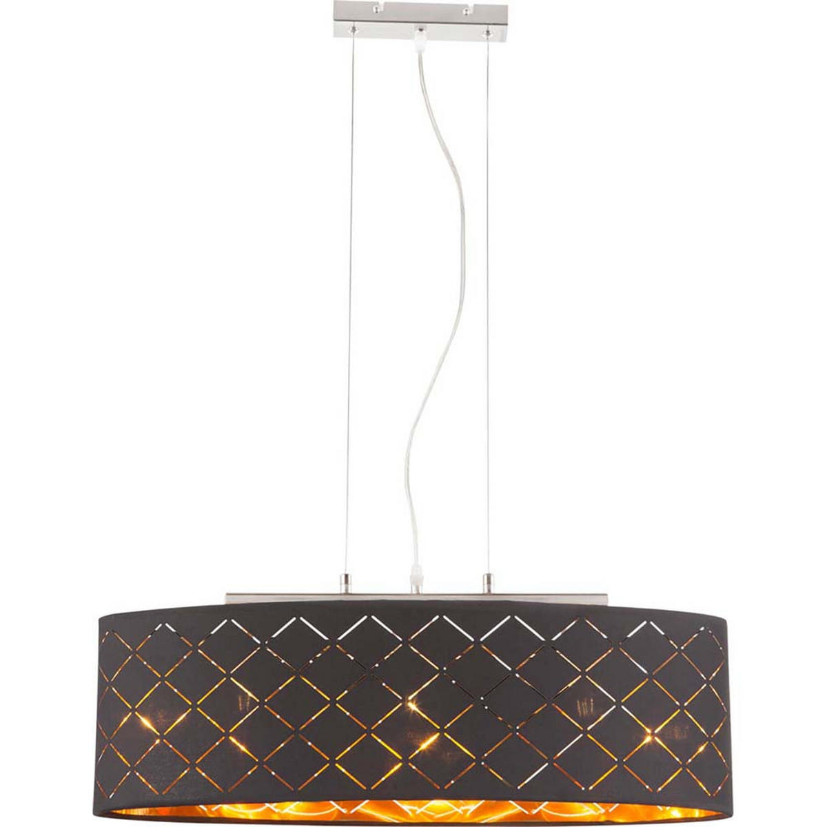 LED HÄNGELEUCHTE Textil Schwarz Gold - Schwarz, Metall (65/25/140cm) - Globo Lighting