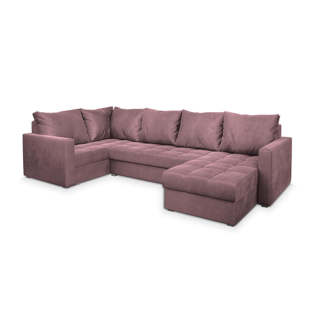 ROHOVÁ SEDAČKA LORIVO starorůžová - šedá/starorůžová, dřevo/textil (285/150cm) - MASSENO