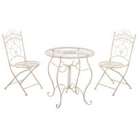 BALKONSET Bistroset Fuver Metall Beige 2 Personen - Beige, Metall - DELUKE