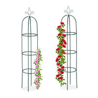 2XRANKHILFE - Dunkelgrün, Metall (41/200/41cm) - Relaxdays