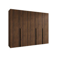 DREHTÜRENSCHRANK Mila I 250 - Nussbaumfarben/Schwarz, Holzwerkstoff/Kunststoff (250/202/52cm) - MIRJAN24