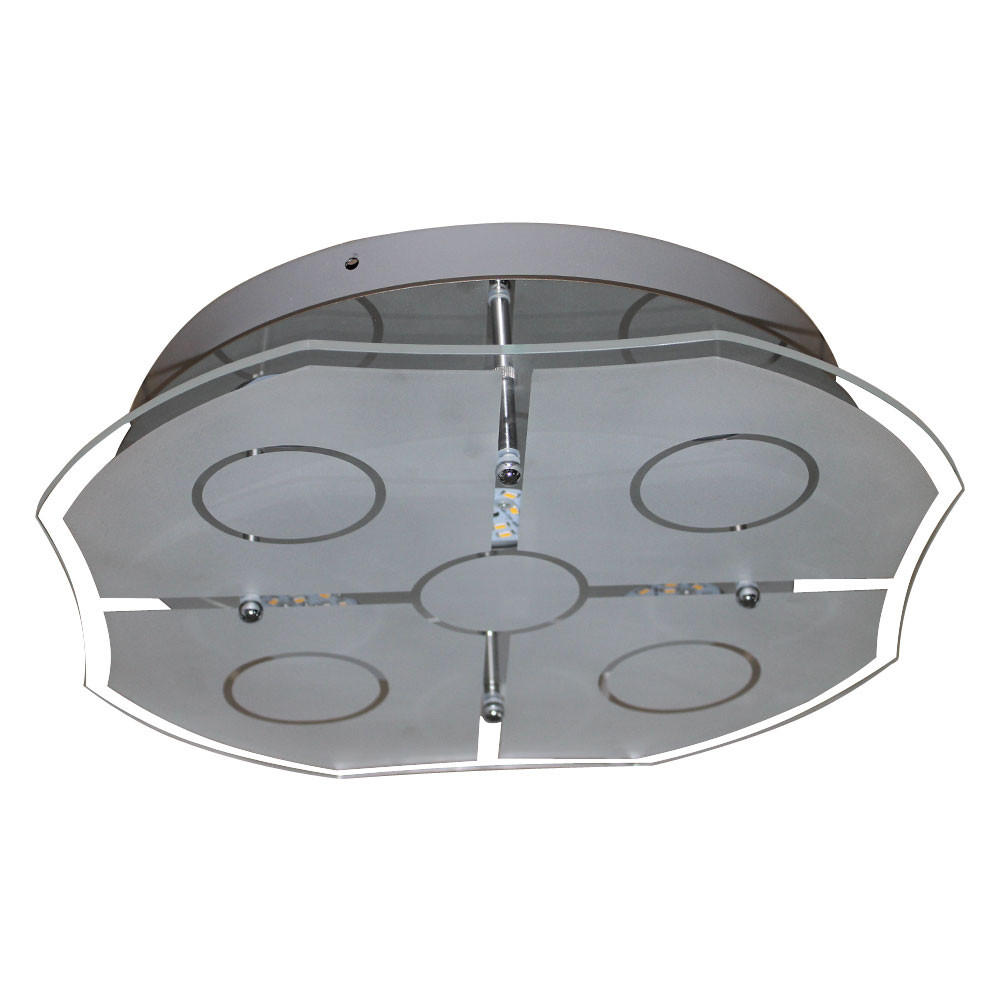 LED DECKENLEUCHTE VARESE Metall Silber - Silberfarben, Glas (27/27/8cm)