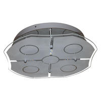 LED DECKENLEUCHTE VARESE Metall Silber - Silberfarben, Glas (27/27/8cm)