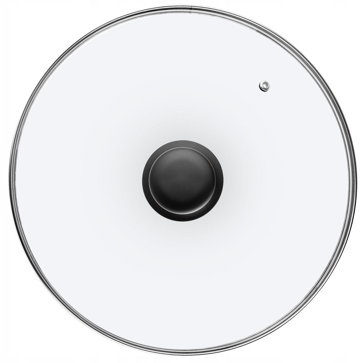 DECKEL mit Schwarz Silikongriff, 30 cm - Transparent, Glas (30cm) - KADAX