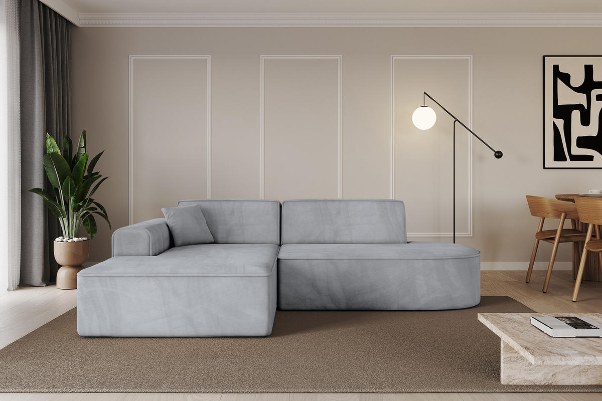 ECKSOFA Ottomane Links IREA-L1-v3 - 232x165x77 cm Grau - Titanfarben, Holzwerkstoff/Textil (232/165cm) - ALTDECOR