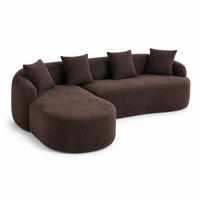 ECKSOFA 3-Sitzer Chenille Braun werkzeugfrei montierbar - Braun, Textil (243/150cm) - WISHDOR