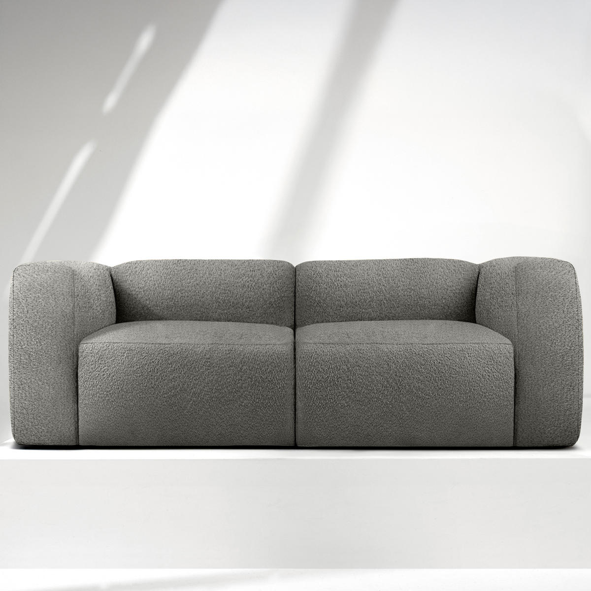 2-SITZER SOFA BUFFO, Stahlgrau - Grau, Holz/Holzwerkstoff (210/73/96cm) - KONSIMO®